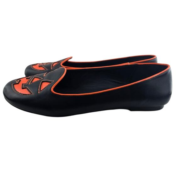 Strange Cvlt Jack O Lantern Flats Hot Topic Black Orange Gothic Hot Topic SZ 11 - Picture 4 of 9